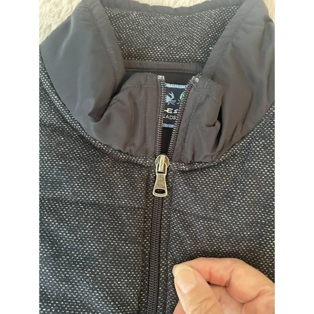 Charleston Threads Men’s Quilted Vest Sz L Blue Gray Zip Front Puffer Outerwear